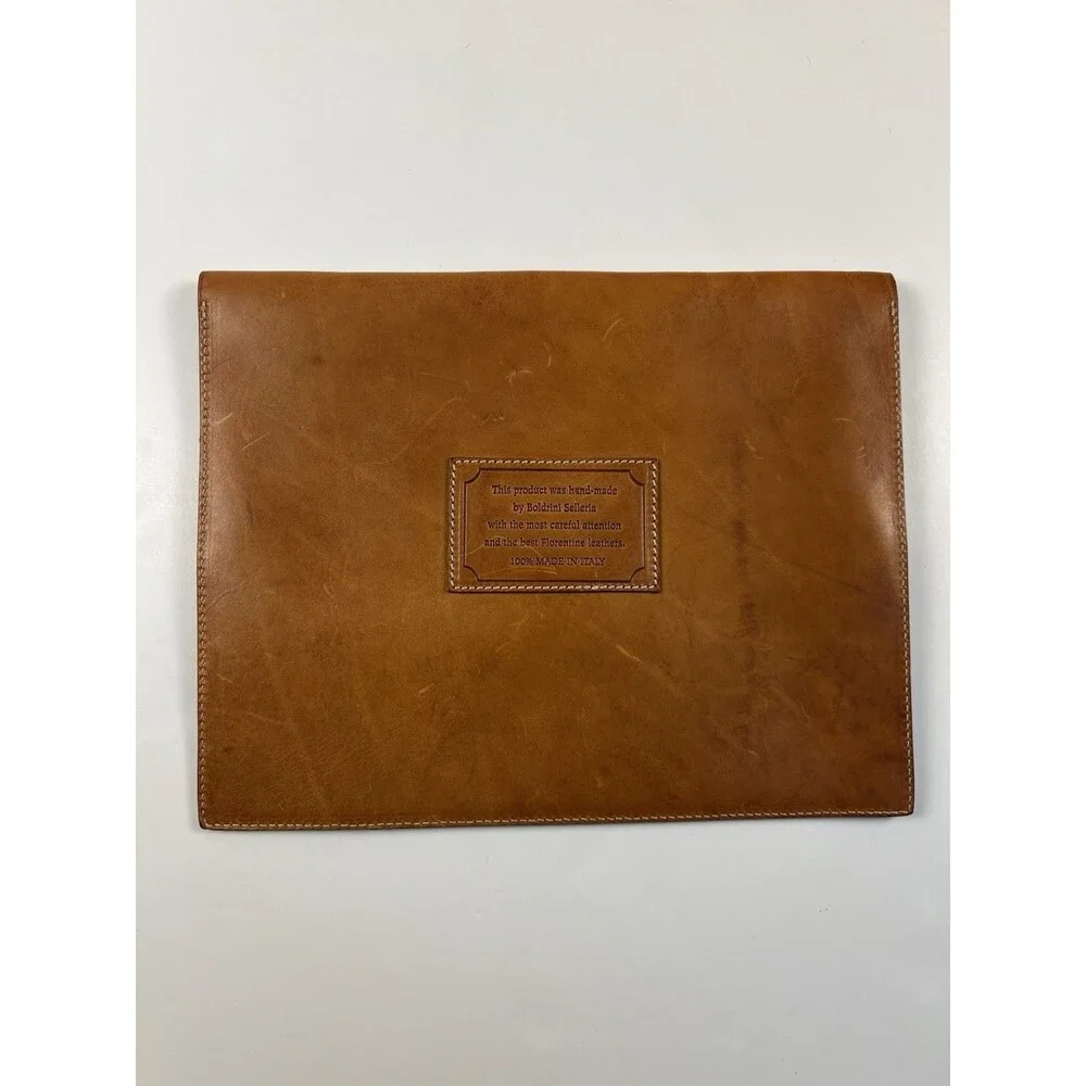 Boldrini Selleria Handmade Florentine Leather Clutch / Document Holder Italy